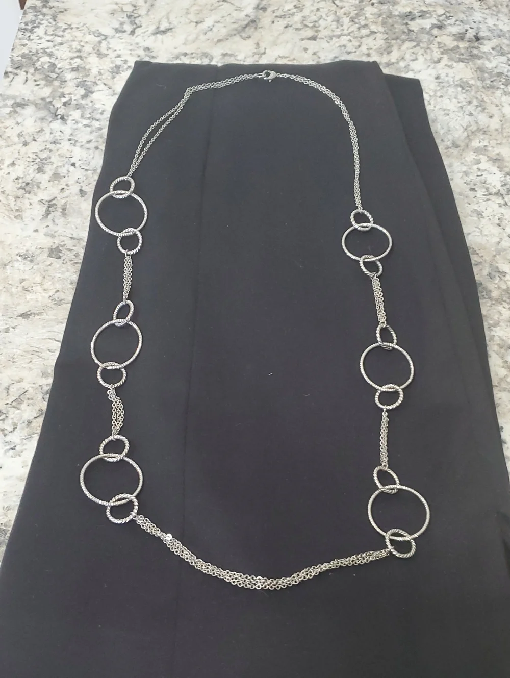 KENDRA SCOTT Silver Multi-Ring Long Necklace - Women Jewelry